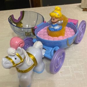 Fisher Price Little People Disney  Cinderella and carriage with horse.